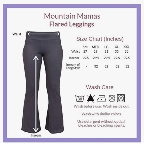 Mountain Mama Flare Leggings pants stretchy soft leggings M NWT - Picture 4 of 7